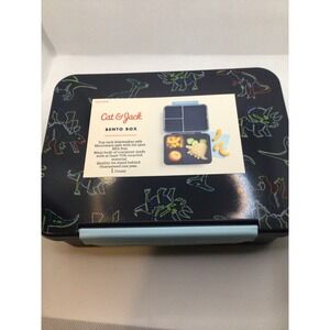 Cat & Jack Bento Box Blue Neon Dinosaur Print Kids Lunch Container 069058318